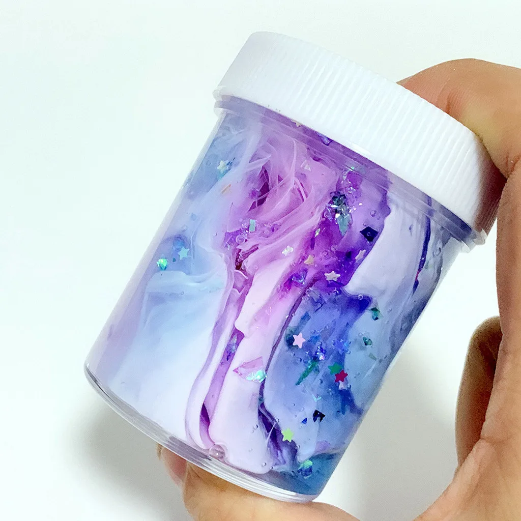 Мягкий плоский жемчужный слайм цветная глина яркий цвет яркая детская игрушка из