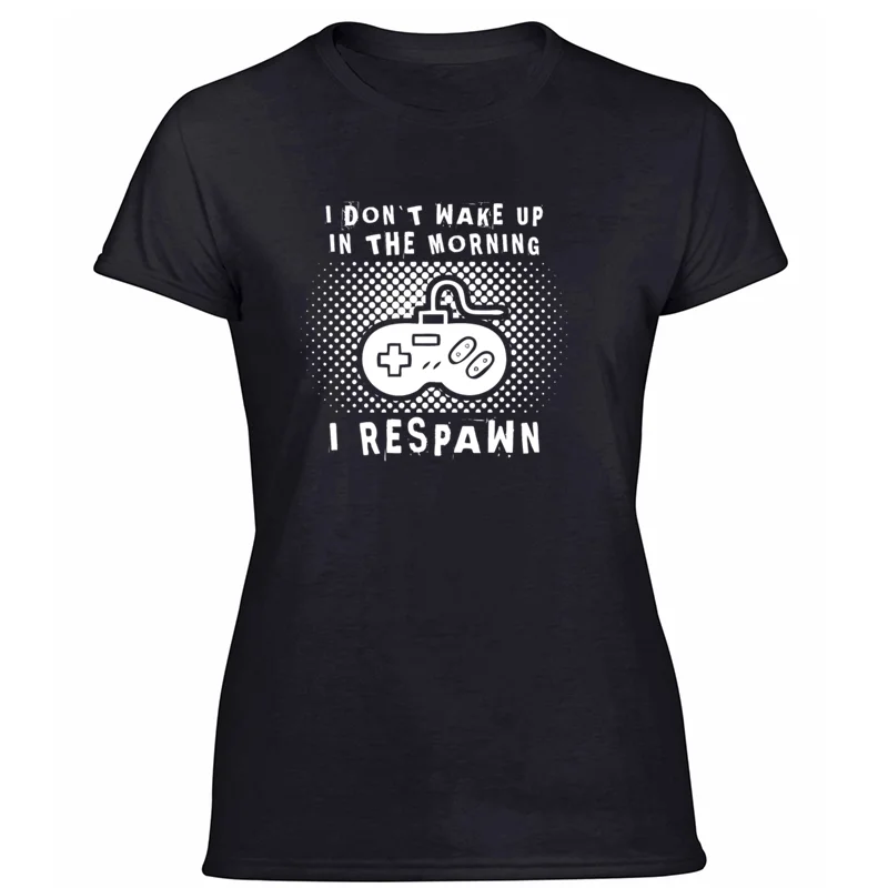 Women-Black Юморная игра забавная Цитата respawn умник подарок футболка человек формальная одежда мужская футболка веселый хлопок евро размер S-5xl хип-хоп - Цвет: Women-Black