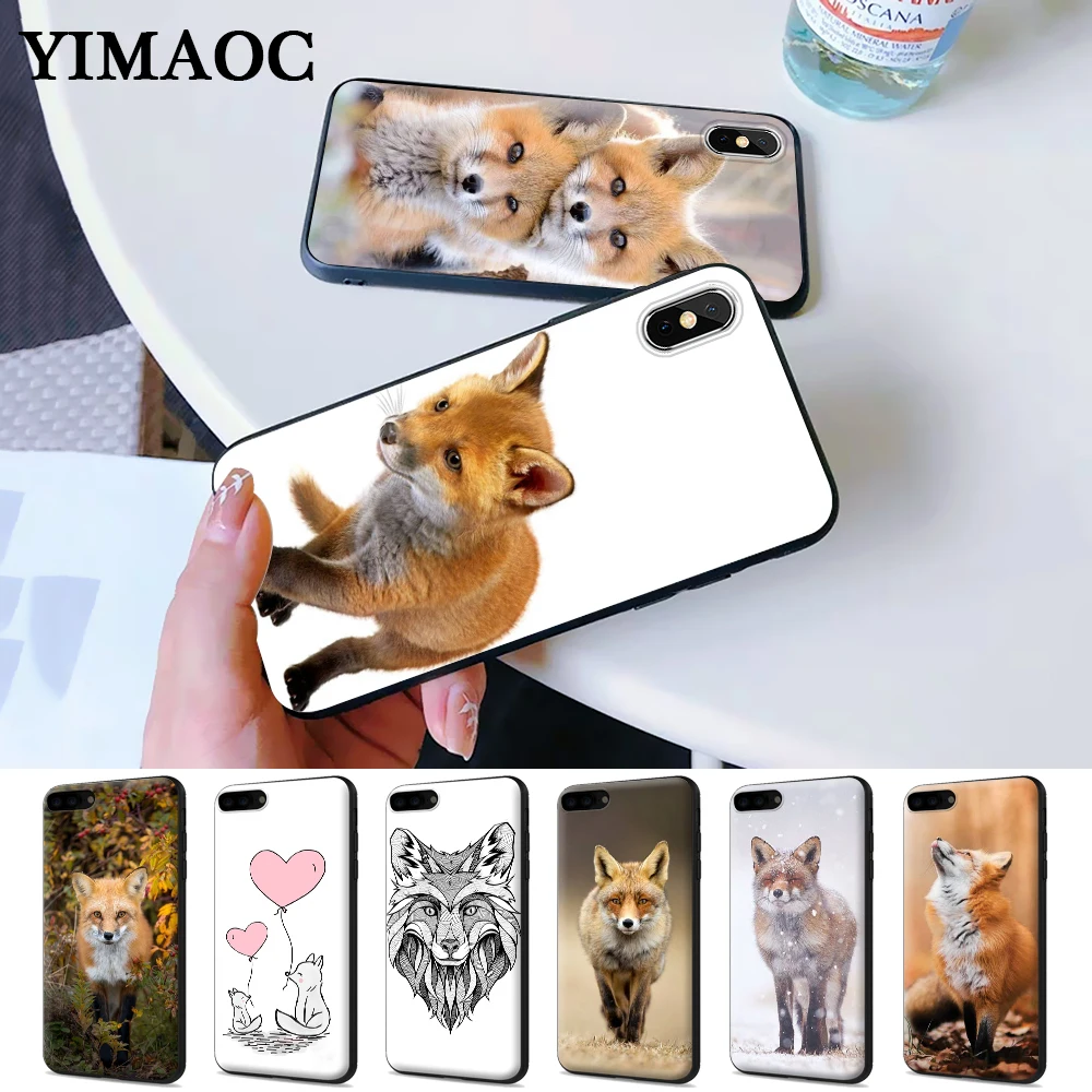 

fox cute lovely animal Silicone Case for iPhone 5 5S 6 6S Plus 7 8 X XS Max XR