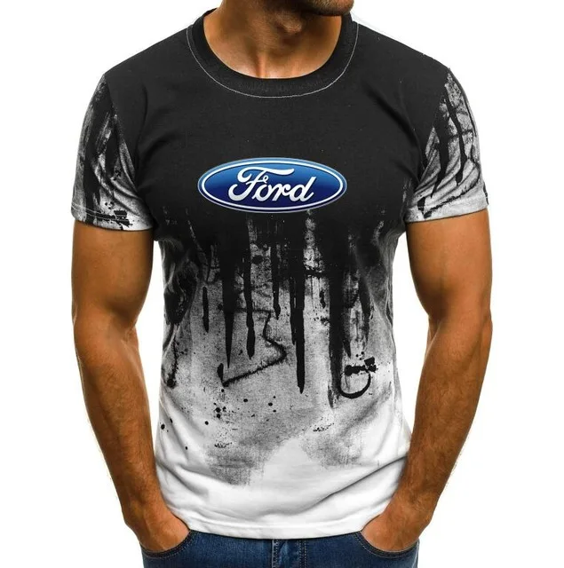 Для Ford Mustang Футболка мужская градиентная цветная с коротким рукавом Beefy Muscle Basic однотонная блузка Футболка Повседневная летняя футболка - Цвет: 5