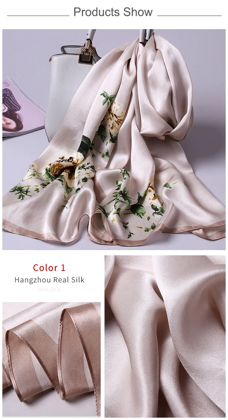 CHUQU чистый Шелковый шарф для женщин роскошный длинный натуральный шелковый шарф Шали Обертывания женские шарфы платок для женщин