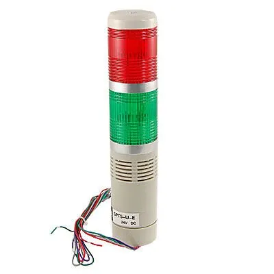 

DC 24V Red Green LED Light Buzzer Industrial Warning Signal Tower Lamp 90dB