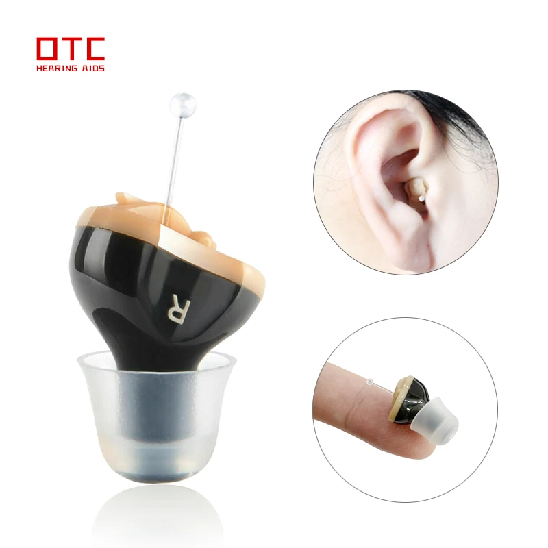 Micro audífono Invisible para personas mayores, audífono ajustable inalámbrico con amplificador de sonido