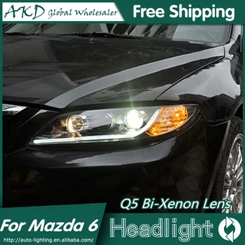 

AKD Car Styling for Mazda 6 Headlights 2004-2013 Mazda6 LED Headlight Universal Type DRL Bi Xenon Lens High Low Beam Parking