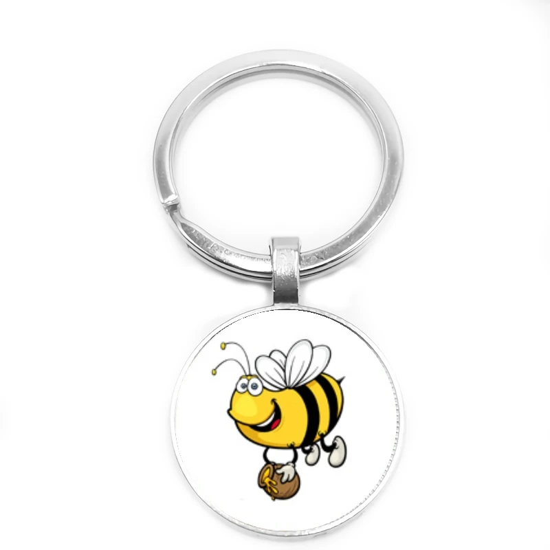 Горячее предложение! Распродажа! мода детей милая пчела серии стеклянный выпуклый брелок ОСА брелок ювелирные изделия подарок - Цвет: 1