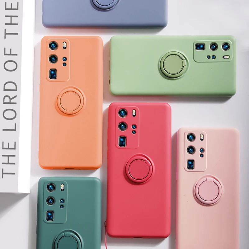 Защита камеры 360 Оригинальный жидкий силиконовый чехол для Huawei P40 30 Pro Mate 20 Honor V30
