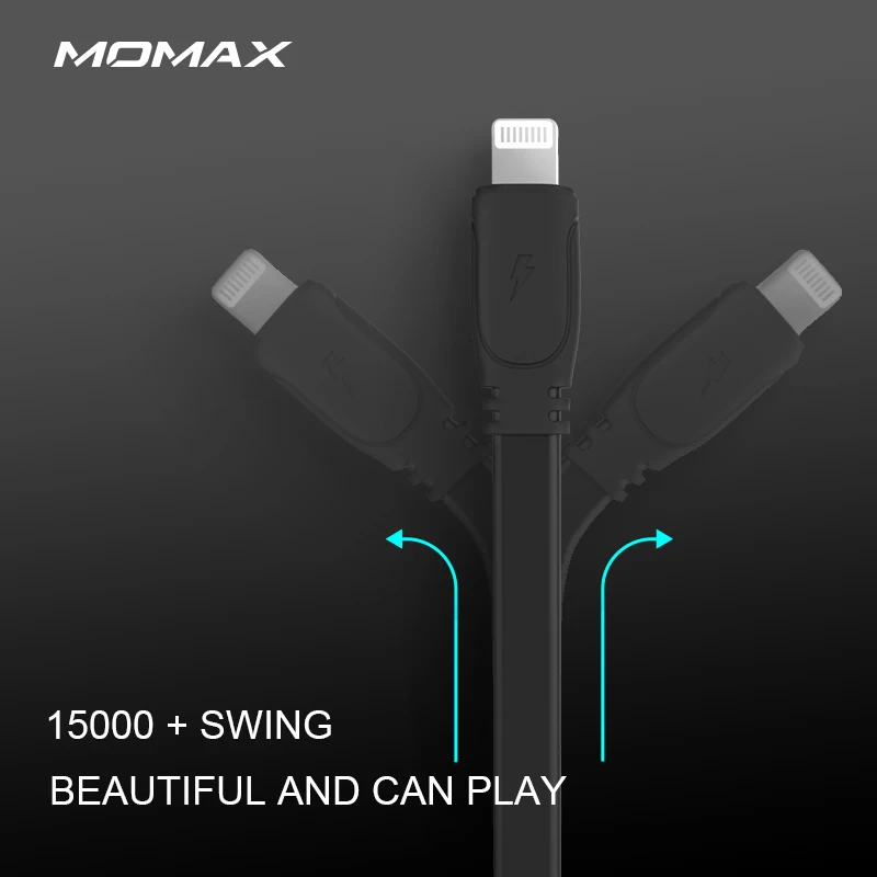 MOMAX PD ios phone Быстрая зарядка линия передачи данных C до lightning-1.2m Flash PD3.0 Мягкий TPE ios MFi Сертификация использует полный телефон