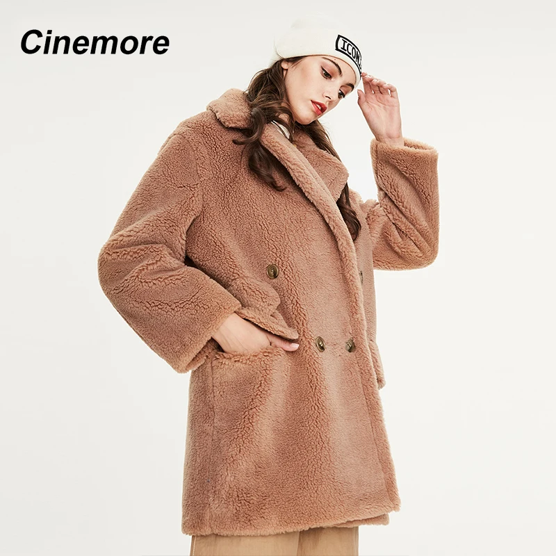 CINEMORE 2020 Зима Новое поступление пальто с мехом женская обувь высокого качества