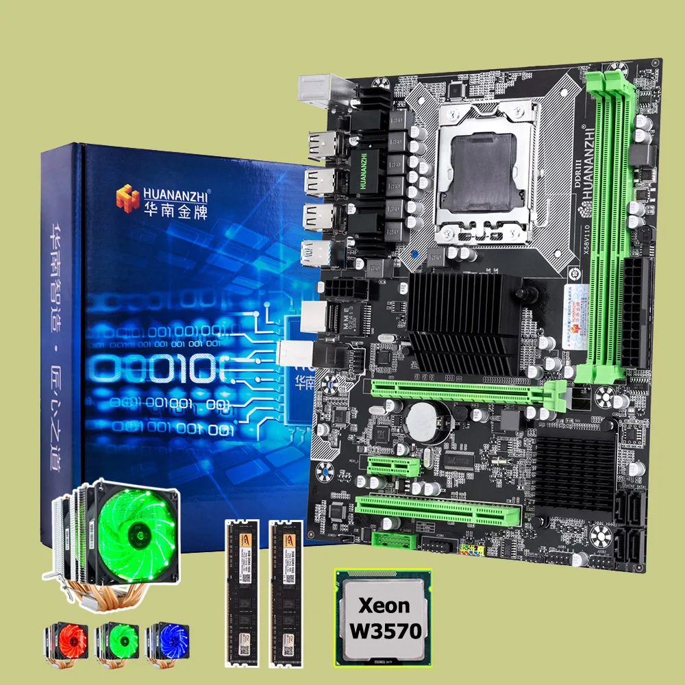 Best Price HUANANZHI X58 Pro motherboard computer hardware motherboard bundle with CPU Xeon W3570 3.2GHz 6 heatpipes cooler RAM 16G(2*8G) Best Price HUANANZHI X58 Pro motherboard computer hardware motherboard bundle with CPU Xeon W3570 3.2GHz 6 heatpipes cooler RAM 16G(2*8G)