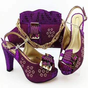 

Hot Coming Fashion Beautiful Shoes With Matching Bag For Party African Woman High Heels 10.5CM Shoes And Bag Set For Wedding