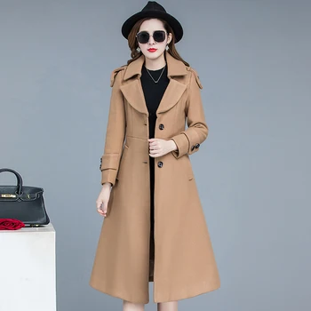 

Fashion Women Long Woolen Coat Slim Office Autumn Winter Women's Jacket pullover Coat and Jacket
