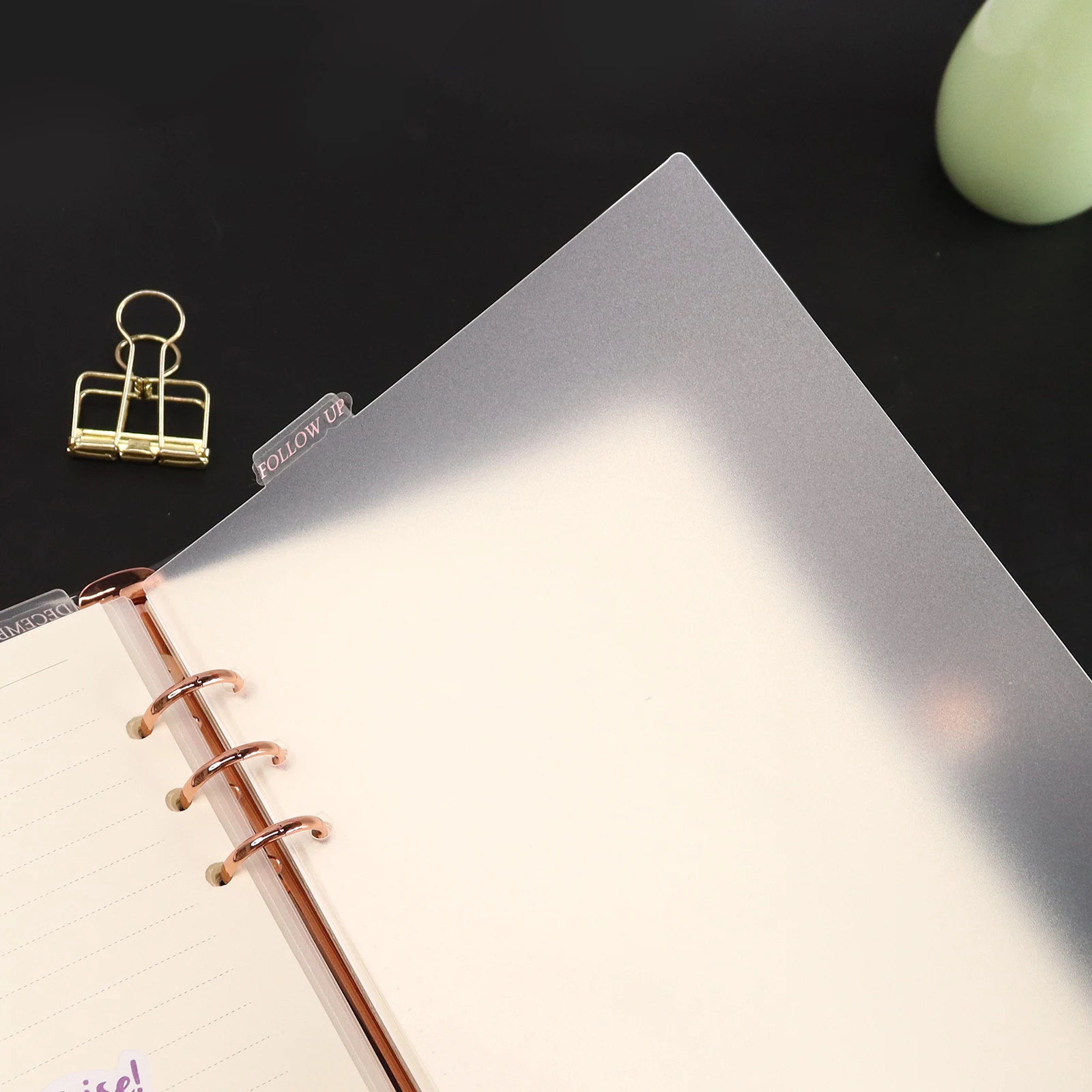 Sharkbang New Arrival  A5 A6 6 Holes Transparent Notebook Spiral Binder Index Separator Page Dividers 6 Pages Top Sseparator 5