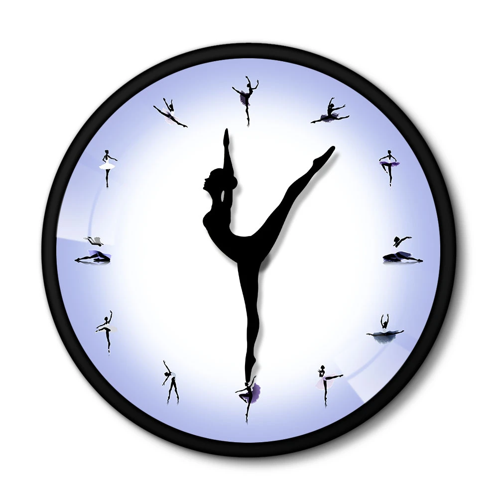 12 Inch Black Metal Aluminum Frame Purple Ballerina Dancing Needle Arrows  Wall Clock Dancer Studio Room Decor Orologio Da Parete - Wall Clocks -  AliExpress