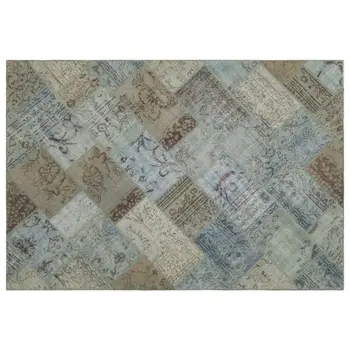 

Handmade Blue Vintage Overdyed Patchwork Area Rug 160 X233 Cm-5'3''X7'8''