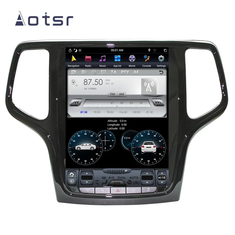 Aotsr Tesla 10," Android 8,1 вертикальный экран Автомобильный dvd-плеер gps для Jeep Grand Cherokee- встроенный carplay Bluetooth