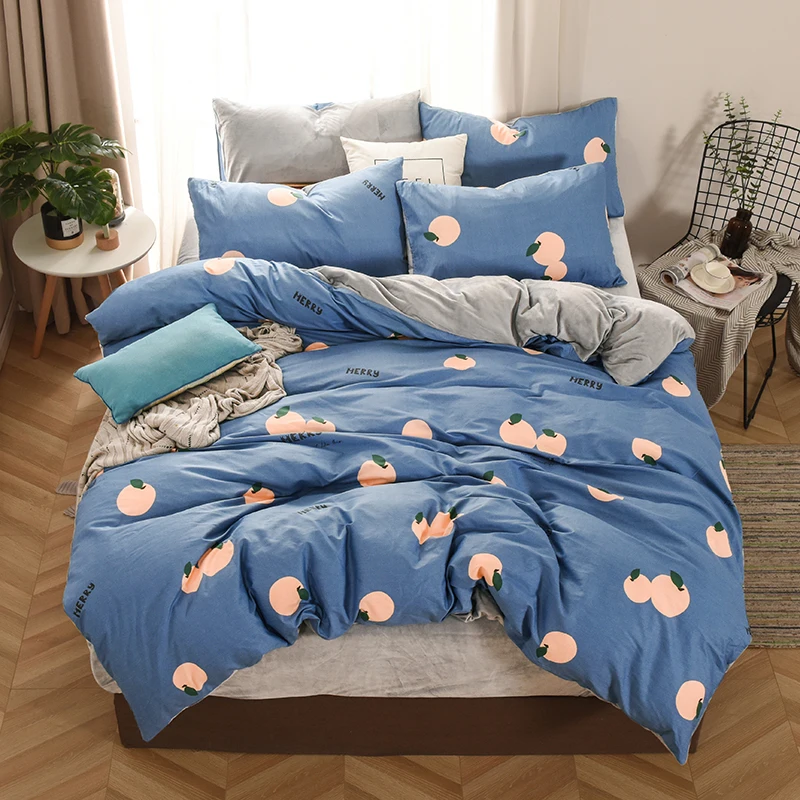 WL014 Хлопок, клубника, пододеяльник, королева, король, размер, детский мультяшный пододеяльник, постельное белье, удобное постельное белье - Цвет: WL014