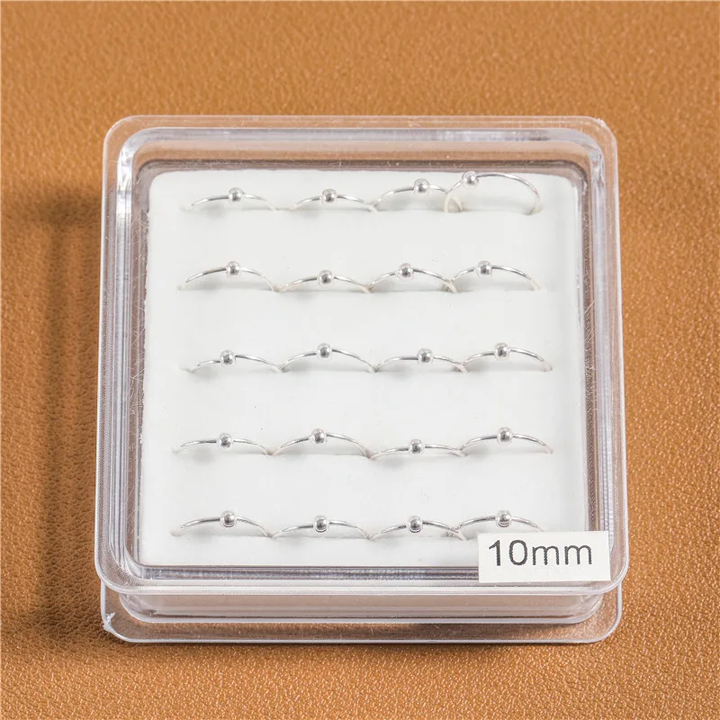 925 Sterling Silber Hoop Ring Perle Sleeper Ohrringe Lip Ohr Nase Piercing Ball 8mm 10mm – Detail 1