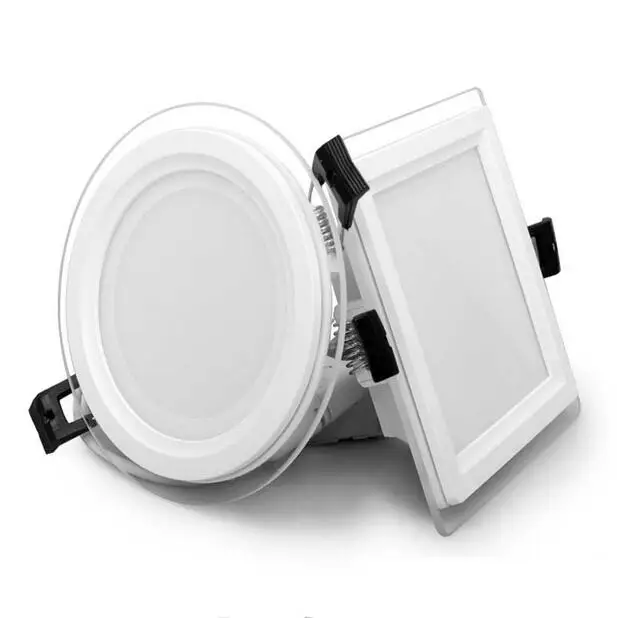 3 цвета Изменение стекла светодиодные панели света Встраиваемый светодиодный