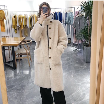 

Faux Fur Coat Winter Women High Quality Luxury Long Fur Coat Loose Lapel OverCoat Thick Warm Plus Size Female Plush Coats