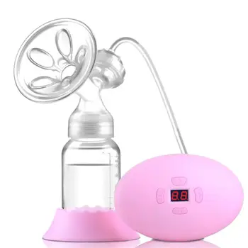 

Professional Pink Compact, Lightweight Electric Easy Cleaning Breast Pump with USB Cable Kit Set Hands-Free for Moms