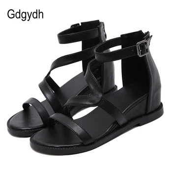 

Gdgydh 2020 New Summer Shoes Women Gladiator Sandals Ankle Strap Wedges Sandal Woman Comfortable With Zipper Causel High Quality