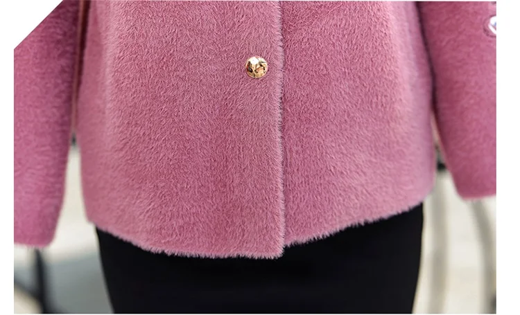 UHYTGF осенние пальто женские элегантные женские зимние шерстяные пальто мода мама плюс размер высокое качество норки кашемир короткая шерстяная куртка 381