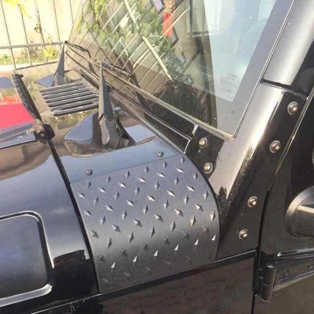 1 пара ромбовидная Передняя панель капота для Jeep Wrangler 2007- аксессуары