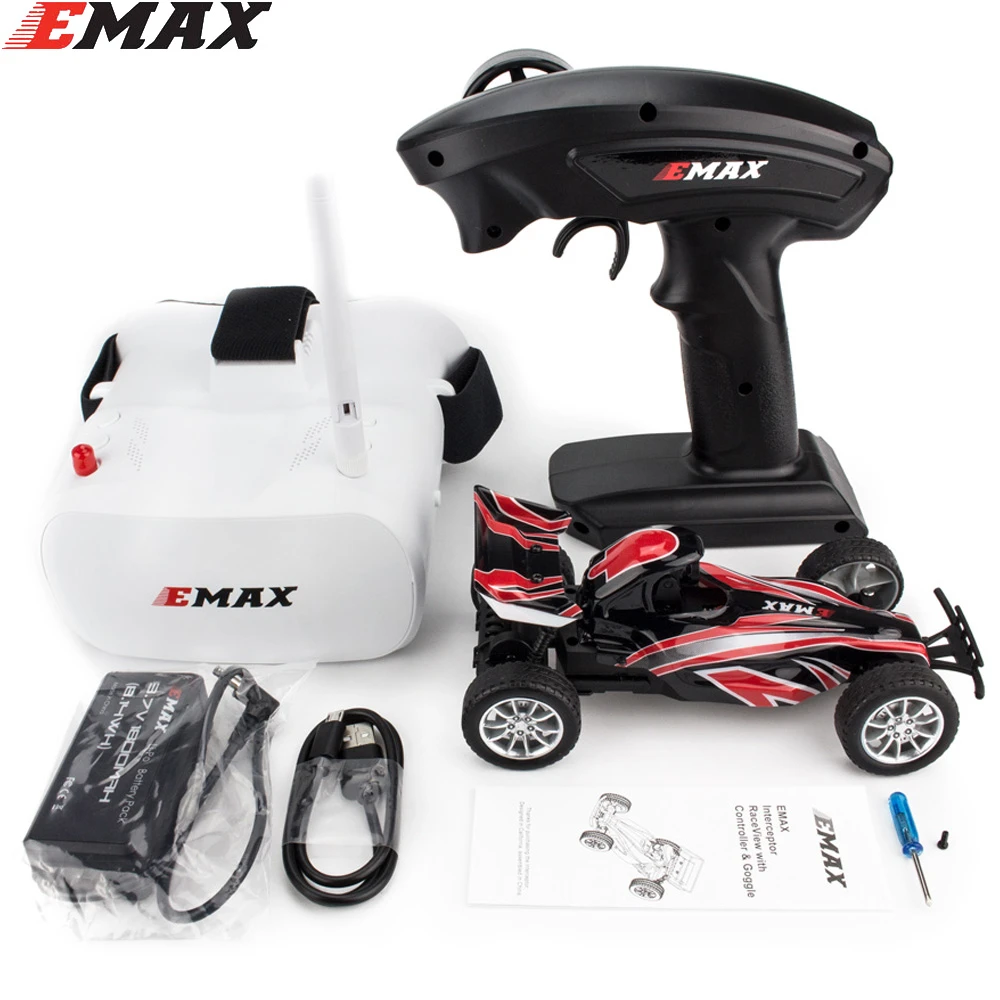 Emax Interceptor Fpv Racing Car 2.4g Radio Control High Speed With Camera Goggle Glasses Rc Car