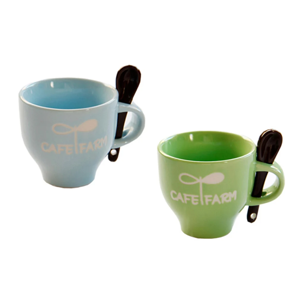Dishwasher Safe Ceramic Cute Letters Pattern Coffee Milk Mug Cup Home Office