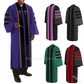 

Halloween Carnival Bachelor Doctor British Graduation School Uniform Suit Pleated Robes Priest Monk Cloak Capes Cosplay Costume