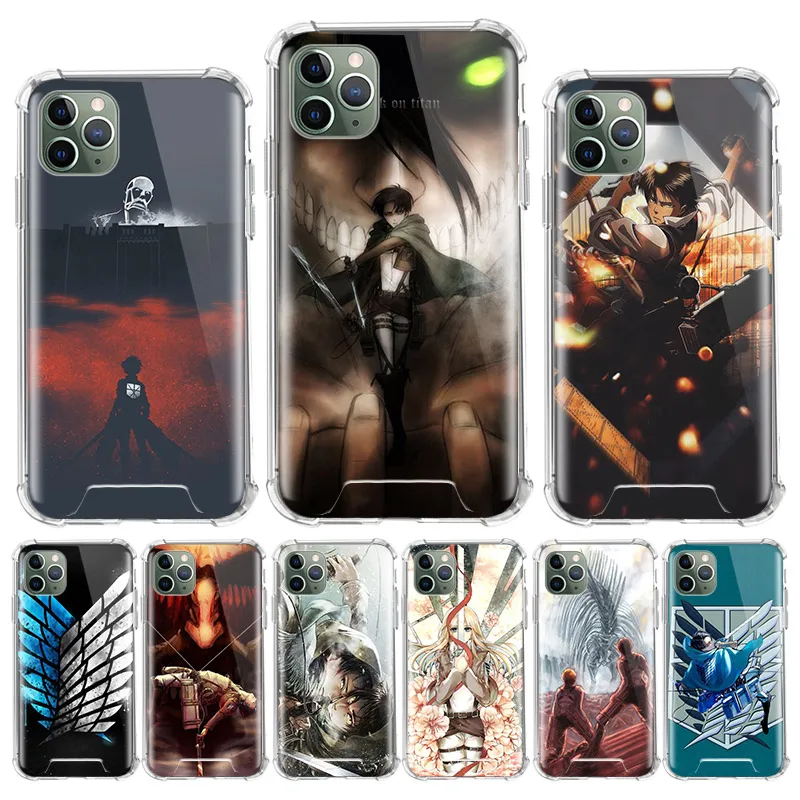 Чехол с аниме атака на Титанов для Apple iPhone 11 Pro XR XS Max X 7 8 6 6S Plus SE 2020 подушка