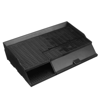 

ABS Front Instrument Storage Box Stowing Tidying Glove Box Double Storey Non-Slip for Tesla Model 3 2018 2019 2020