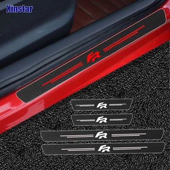 

4pcs Carbon fiber car Sticker For seat fr cupra leon ateca ibiza eve