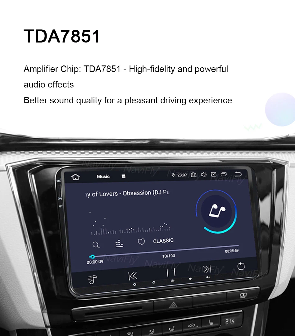 Discount NaviFly 2 Din 2GB+32GB 8" Android 9.1 Car DVD for Skoda Octavia yeti superb rapid for VW golf 5 6 touran passat B5 B6 for Seat 26