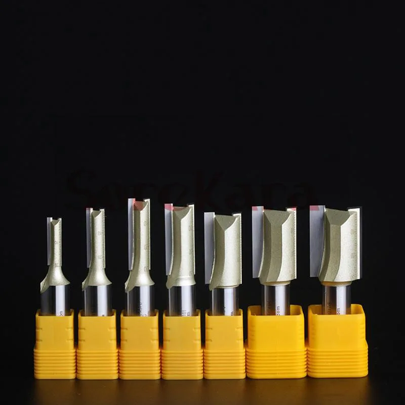 1/4&quot 1/2&quot Two Flutes Straight Bit Router Bits End Mill Milling Cutter Slotting Grooving Trimming Knife For Trimmer Woodworking |