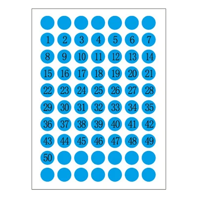 Blue 12 шт. цифровая наклейка 1-50 последовательного красочные круглые номер этикетки для студенческий экзамен номер места Стикеры теги - Цвет: Blue