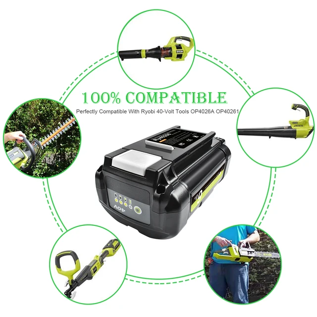 2Pack 6.0Ah Replacement For Ryobi 40V Battery Compatible