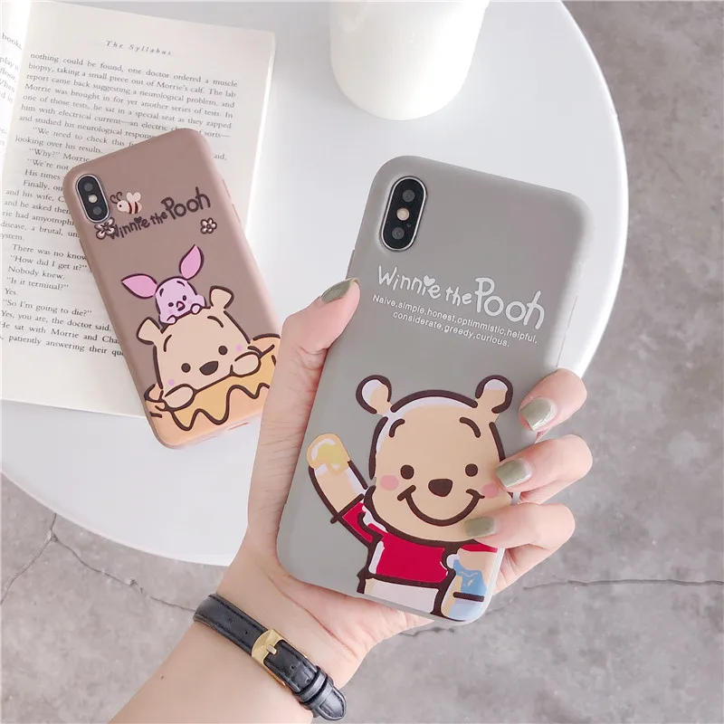 Милый мультфильм Винни Пух смартфон плотный чехол мягкий силиконовый антидетонационный протектор для Iphone 6 7 8 S Plus X XR XS XSMAX