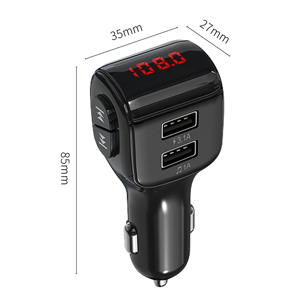 1 шт. Dual USB 5,0 Mini USB Автомобильное зарядное устройство для мобильного телефона MP3 многофункциональное зарядное устройство для громкой связи для смартфона(черный