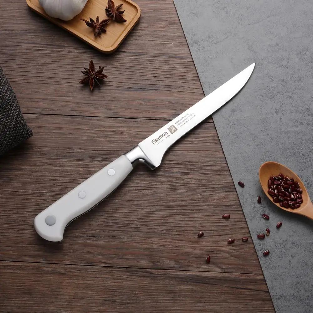 Стальной кухонный нож FISSMAN Germen серии MONOGAMI универсальный слайсер Santoku для обрезки