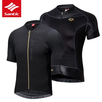 

Santic Pro Cycling Jersey Men Short Sleeve Bicycle Jersey Breathable Quick-dry MTB Road Bike Jersey Team Cycling Clothing