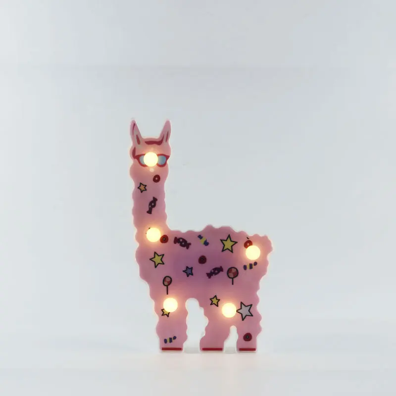 Милый Llama Декор игрушки для детей настенные украшения ночной Светильник Единорог светодиодный цвет маленький ночник новогодние праздничные украшения - Испускаемый цвет: 10
