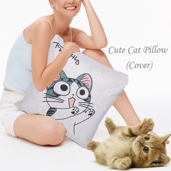 

9pcs/set cute Kitten linen pillowcase cushion office waist cushion christmas decoration wedding decoration for home accessories