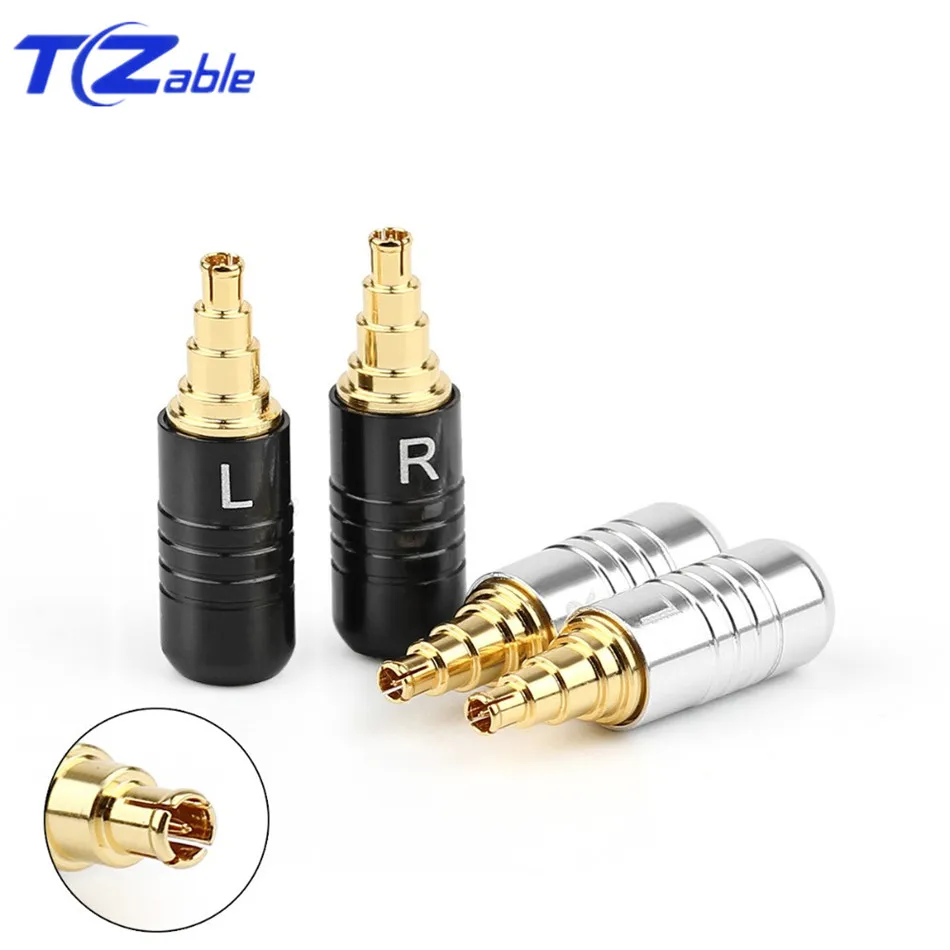 1 Pair Beryllium Copper Earphone Pin HiFi Headphone Plug For IE40 Pro Wire connector Audio Jack Splice Adapter Aluminum Alloy