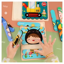 

Children 3d Wooden Puzzle Montessori Jigsaw Hobby Puzzles For Kids Creative Story Stacking Matching Early Kids Educational Toys