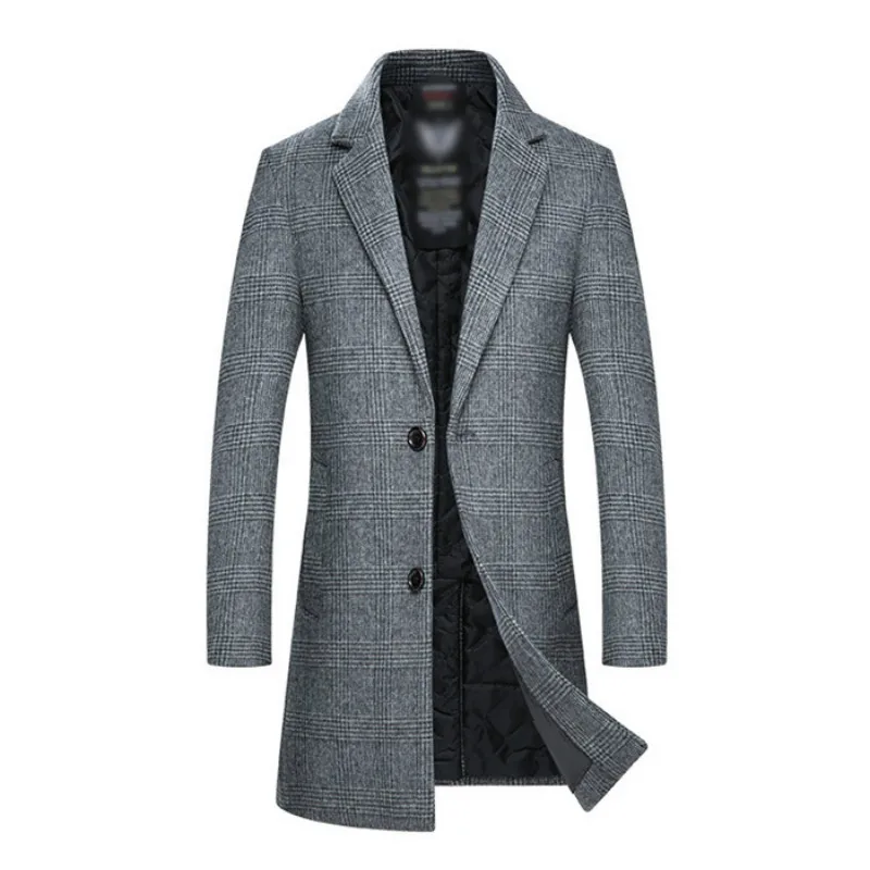 Men's Wool Coat Men 2019 Winter New Style Fashion Casual Slim Fit Thicken Warm Long Jacket Male Brand Plaid Abrigos Para Hombre Men's Wool Coat Men 2019 Winter New Style Fashion Casual Slim Fit Thicken Warm Long Jacket Male Brand Plaid Abrigos Para Hombre