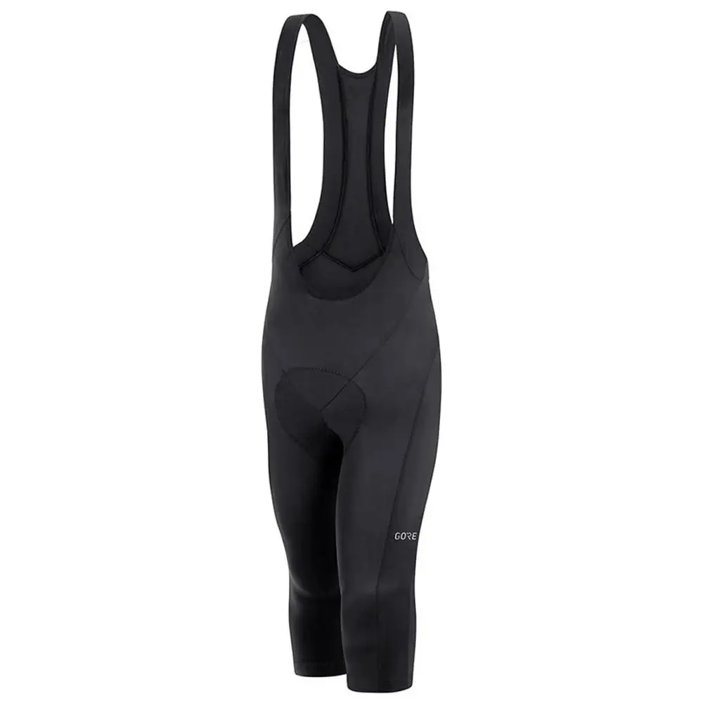 

Gore Solid Color 3/4 Bib Shorts Knees Warm In Cooler With High Density Pad Triathlon Licra Fabric Cycling Race Pants