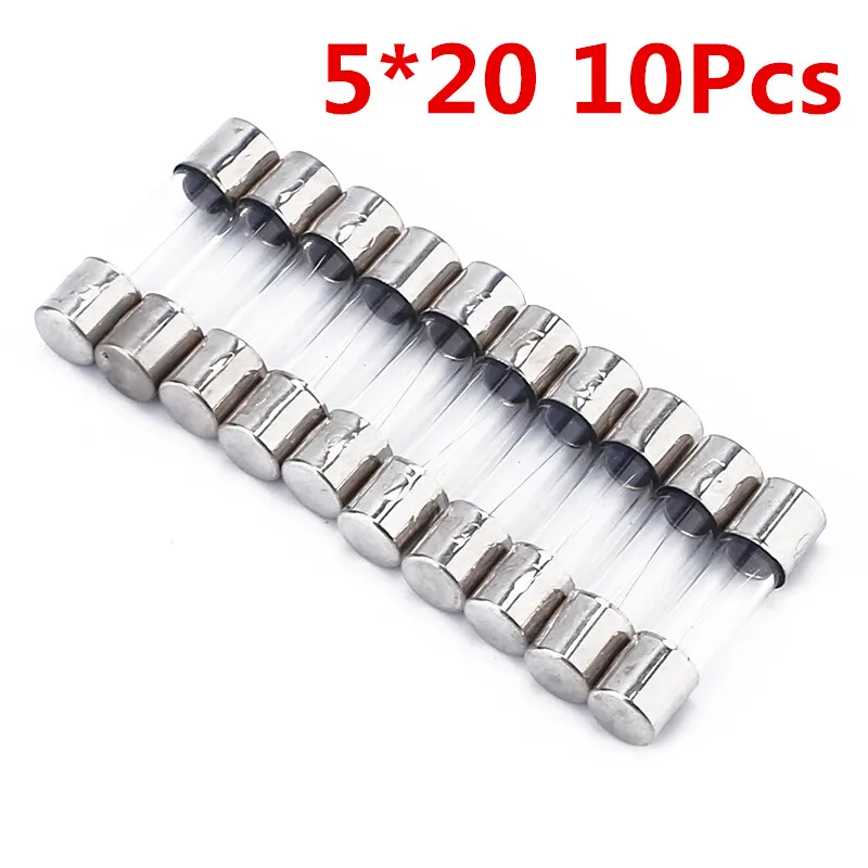 Fast Blow Glass Tube Fuses 5*20mm 6*30mm 10pcs/lot 250V 0.5 1 2 3 4 5 6 8 10 15 20 25 30 A AMP