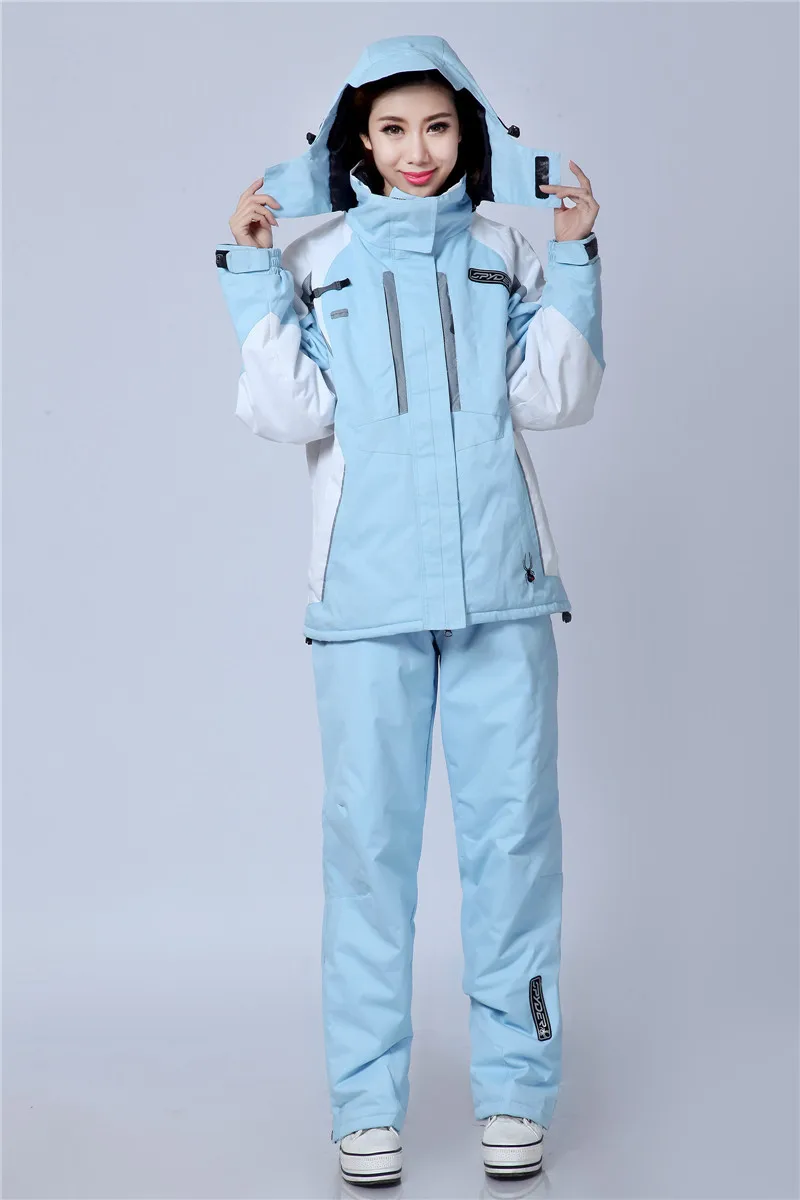 2020 Women Thicken Warm Windproof Winter Skiing Snowboard Set Ski Jacket +Pant Suits Female Ski Wear Waterproof Snow Skiing Suit
