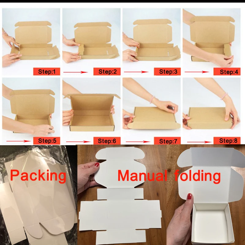 10pcs Blank Kraft Paper Packaging Box for Earring Diy Jewelry Display Storage Packing Case Wedding Party Handmade Gift Boxes